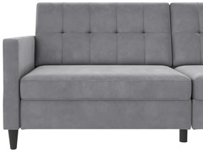 Canapea gri deschis cu tapițerie din catifea 203 cm Hartford – Støraa