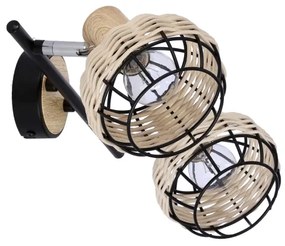 Spot TAJGA 2xE14/40W/230V ratan/negru