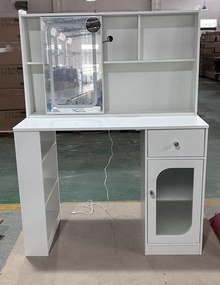 HOMCOM Masă de Toaletă cu Oglindă Glisantă, Lumini LED și Sertar, Alb | Aosom Romania