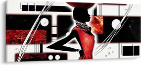 Tablou picuturii cu damă străveche (120x50 cm)