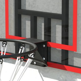 SPORTNOW Coș de baschet pentru montare pe perete, interior/exterior, panou spate robust din PC, plasă din nylon, inel din oțel, 113x61x73 cm | Aosom Romania