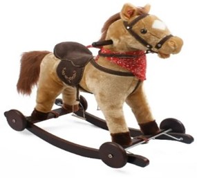 Calut balansoar din plus cu melodii NOVOKIDS ™ Rocking Horse, Cu roti, Platforma detasabila, Functie trotineta fara pedale, Dimensiuni 74x37x64 cm,