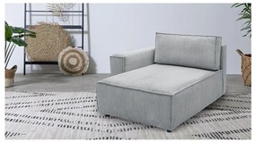 Modul pentru canapea gri deschis cu tapițerie din catifea reiată (cu colț pe partea stângă ) Nihad modular – Bobochic Paris