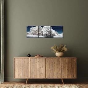 Tablou - Albă ca Zăpada Albă ca Zăpada Copaci (cu ceas) (90x30 cm)