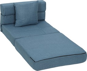 HOMCOM Fotoliu canapea-pat convertibil 1 loc cu 1 pernă cu husă detașabilă, țesătură albastru închis | Aosom Romania