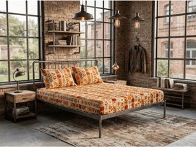 Cearsaf din microfibra PUMPKIN STRIPES colorat 180x200 cm