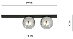 Plafonieră FIT 2xE14/10W/230V negru