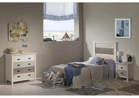 Comodă cu 4 sertare Marckeric Romantica, 79 x 80 cm, alb - gri