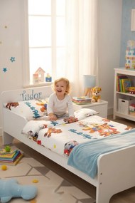 Lenjerie pat baietei 2-6 ani Paw Patrol Alb pentru saltele 130x60 ASC6427968007201