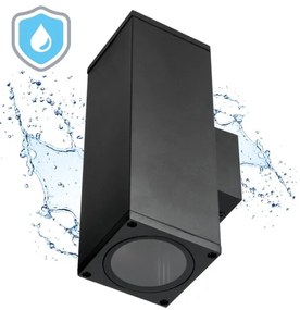 Aplică de exterior 2xGU10/35W/230V IP54 negru dreptunghiular
