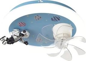 Plafonieră LED dimabilă pentru copii cu ventilator LED/48W/230V 3000/4000/6000K albastru