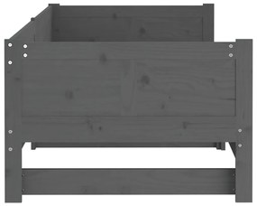 Pat extensibil de zi, gri, 2x(90x200) cm, lemn masiv de pin Gri, 90 x 200 cm