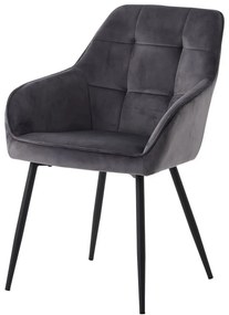 Set de scaune de sufragerie gri cu cotiere 2 buc. tapițat Nolan Square – Unique Furniture