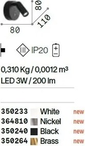 Aplica cu spot LED BEAN AP ROUND RECHARGEABLE OTTONE