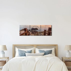 Tablou - Coborâre la mare (cu ceas) (90x30 cm)