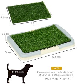 PawHut Toaletă pentru câini litieră cu covor de gazon artificial tavă și grilaj 46,5 x 34 cm | Aosom Romania
