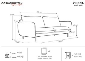 Canapea Cosmopolitan Design Vienna, 160 cm, gri deschis