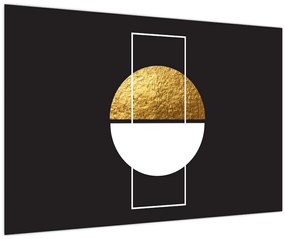 Tablou - Abstracție de aur și negru N⁰1 (90x60 cm)