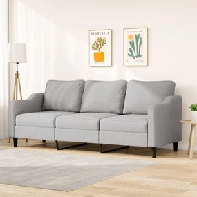 348961 vidaXL Canapea cu 3 locuri, gri deschis, 210 cm, material textil