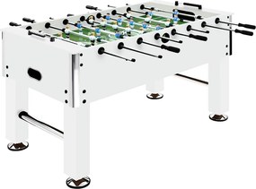 vidaXL Masă de fotbal, alb, 140x74,5x87,5 cm, oțel, 60 kg