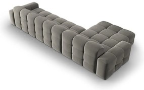 Colțar gri cu tapițerie din catifea (pe partea stângă) Kendal – Micadoni Home