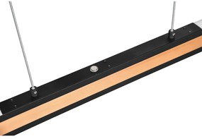 Lustră neagră/în culoare naturală LED Deacon – Trio