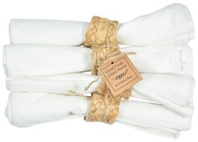 Set 4 buc servetele cu inel de iuta DINNER 40x40 cm, crem