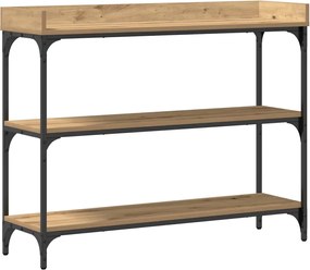 vidaXL Masă de Consolă cu raft stejar artizanal 100 x 30 x 80 cm