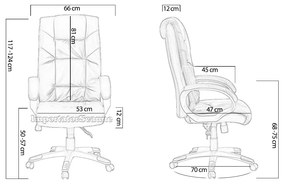 Scaun directorial piele ecologica OFF 315 negru