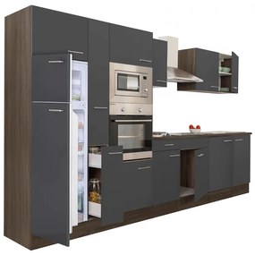 Mobilă de bucătărie Yorki 360, corp din stejar Yorki, cu față antracit satinat