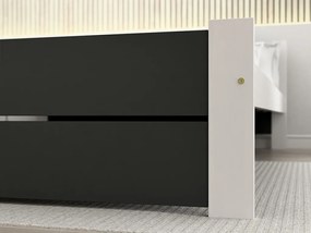 Pat dublu IKAROS DOUBLE 180 x 200 cm, antracit/alb Saltele: Cu saltele Deluxe 10 cm, Somiera pat: Cu lamele curbate