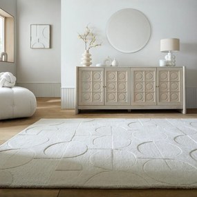 Covor fildeș țesut manual din lână 160x230 cm Gigi – Flair Rugs