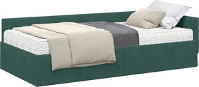 vidaXL Cadru de pat colțar cu saltea Altele Manual 2 pcs Verde Catifea