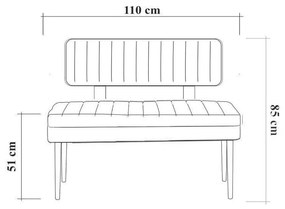 Taburet Banca Bucatarie Bench, 110 x 85 x 36 cm