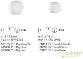 Aplica / Plafoniera de exterior stil modern minimalist URANO PL1 BIG alba 168050