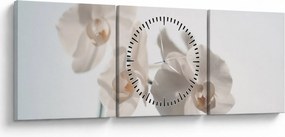 Tablou cu orhidee albă (cu ceas) (90x30 cm)