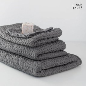 Prosoape de baie gri-închis 3 buc. Honeycomb – Linen Tales