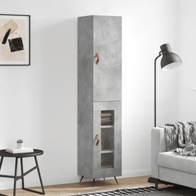 vidaXL Dulap înalt, gri beton, 34,5x34x180 cm, lemn prelucrat