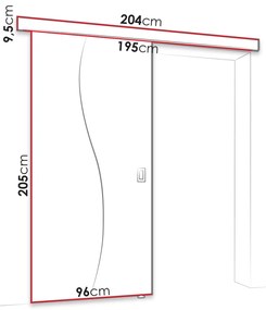 Uși culisante Zlunota 90 (Alb) (cu oglindă). 1104691