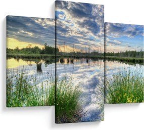 Tablou cu lac și trestie (90x60 cm)