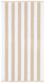 Prosop alb/bej din bumbac 50x85 cm Stripe Jacquard – Bianca