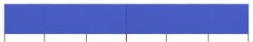 Paravan anti-vant cu 6 panouri, azur, 800 x 80 cm, textil Albastru, 800 x 80 cm