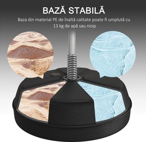 HOMCOM Sac de Box de Podea cu Înălțime Reglabilă, Mănuși de Box și Bază Umplută, 43x43x126-144 cm, Roșu | Aosom Romania