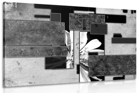 Tablou abstracție în design alb-negru