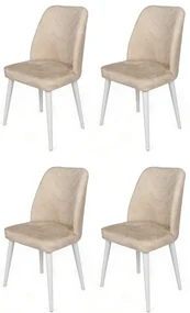 Set de scaune de sufragerie Dallas Beige andWhite, 4 buc.