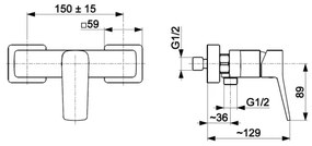 KFA Armatura 4526-010-44 - Baterie de duș MALAGA albă