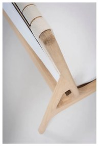 Pat matrimonial alb/în culoare naturală din lemn masiv de stejar 180x200 cm Fawn – Gazzda