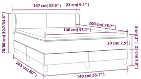 Pat box spring cu saltea, verde inchis, 140x200 cm, catifea Verde inchis, 140 x 200 cm, Design simplu