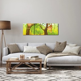 Tablou - Maimuțe (cu ceas) (90x30 cm)