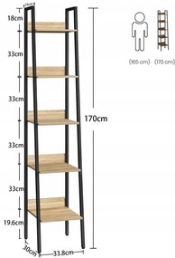 Raft TAYLOR SONOMA 5 polite, 170x33,8cm